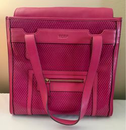 Genuine Leather Pink Tote Bag – Structured Shoulder Bag
