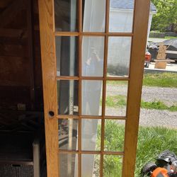 All Wood Door With Glass Panels