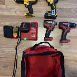 Milwaukee power drill and impact drill/ DeWalt impact drill