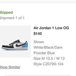 Jordan 1 Low Powder Blue