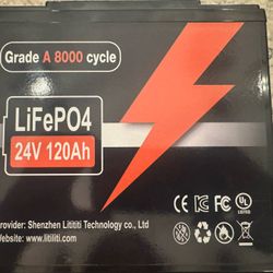 24v 120AH Lithium Battery -new