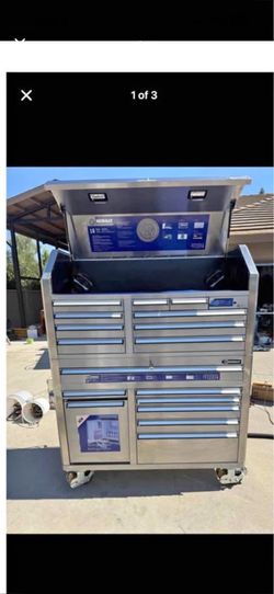 16 drawer kobalt toolbox with stereo & refrigerator
