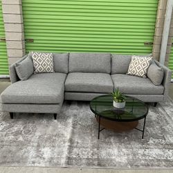*Free Delivery* Large Oversized Gray Modern Sectional Couch Sofa