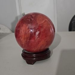Red Quartz Crystal Sphear