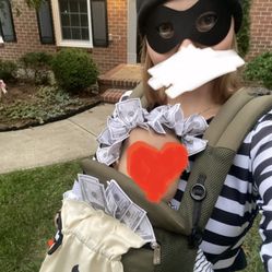 Infant And Adult Halloween Costume Thief And Money Bag