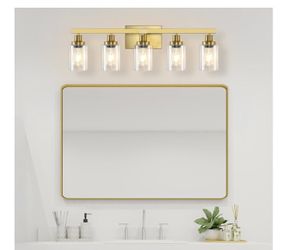 DIKAIDA 5 Light Gold Bathroom Vanity Light Bathroom Light Fixtures 31