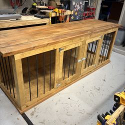 Custom XL Dog Kennel Furniture Style – Solid Wood