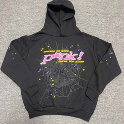 Sp5der P*nk Hoodie Black 