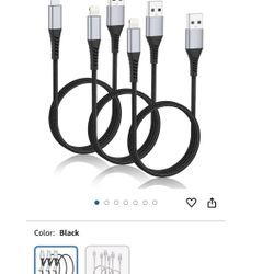 Three iPhone charger cords 2ft each.