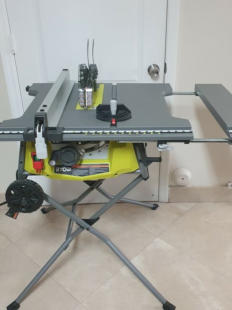 RYOBI 10" EXPANDED CAPACITY TABLE SAW W/ ROLLING STAND (#11)