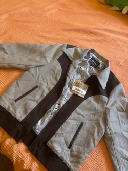 Houndstooth Zip-Up Jacket with Tags