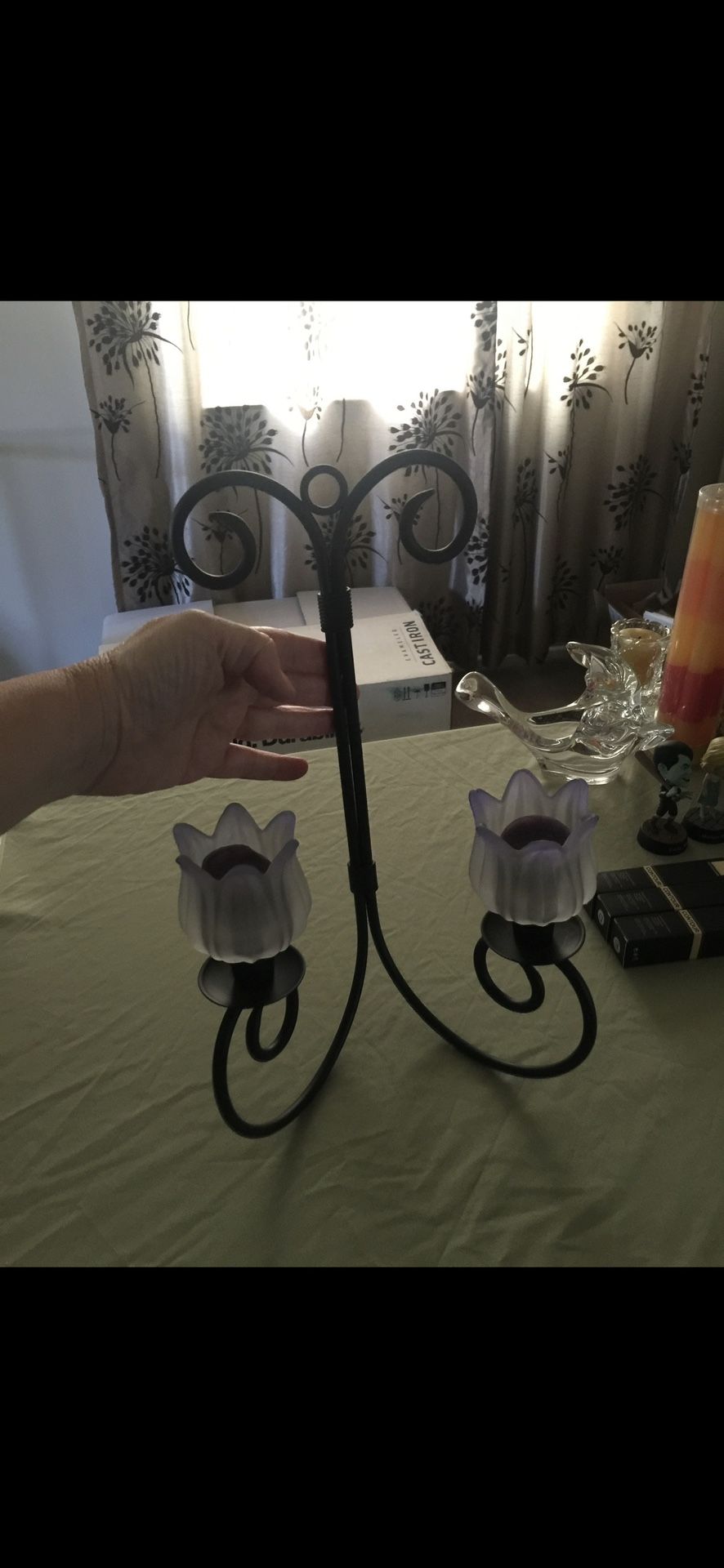 Partylite Revere Wrought Iron Retired Wall Sconce Taper Or Votive/tea Light Candle Holder