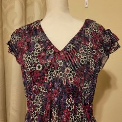 Michael Kors Purple Metalic Dress with Velvet Sweater  Size XL