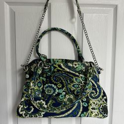 2 piece Vera Bradley Rhythm And Blues, blue and green paisley purse and wristlet