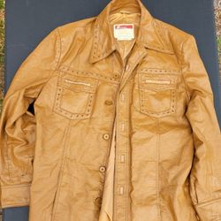 1970s  Leather Jacket (Vinyl ) Great For Movie Prop Or Halloween Costume 