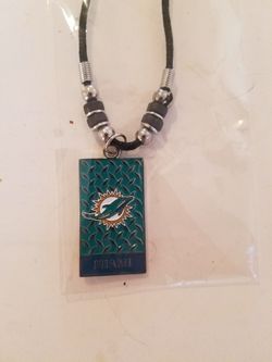 Miami Dolphins Rope Necklace Pendant