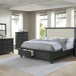 Queen 4 Piece Bedroom Set - Queen bed, nightstand, dresser & Mirror