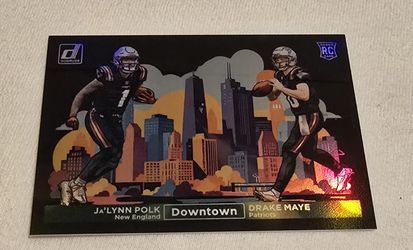 2024 Panini Donruss Football Drake Maye Ja'Lynn Polk PATRIOTS #18 Downtown