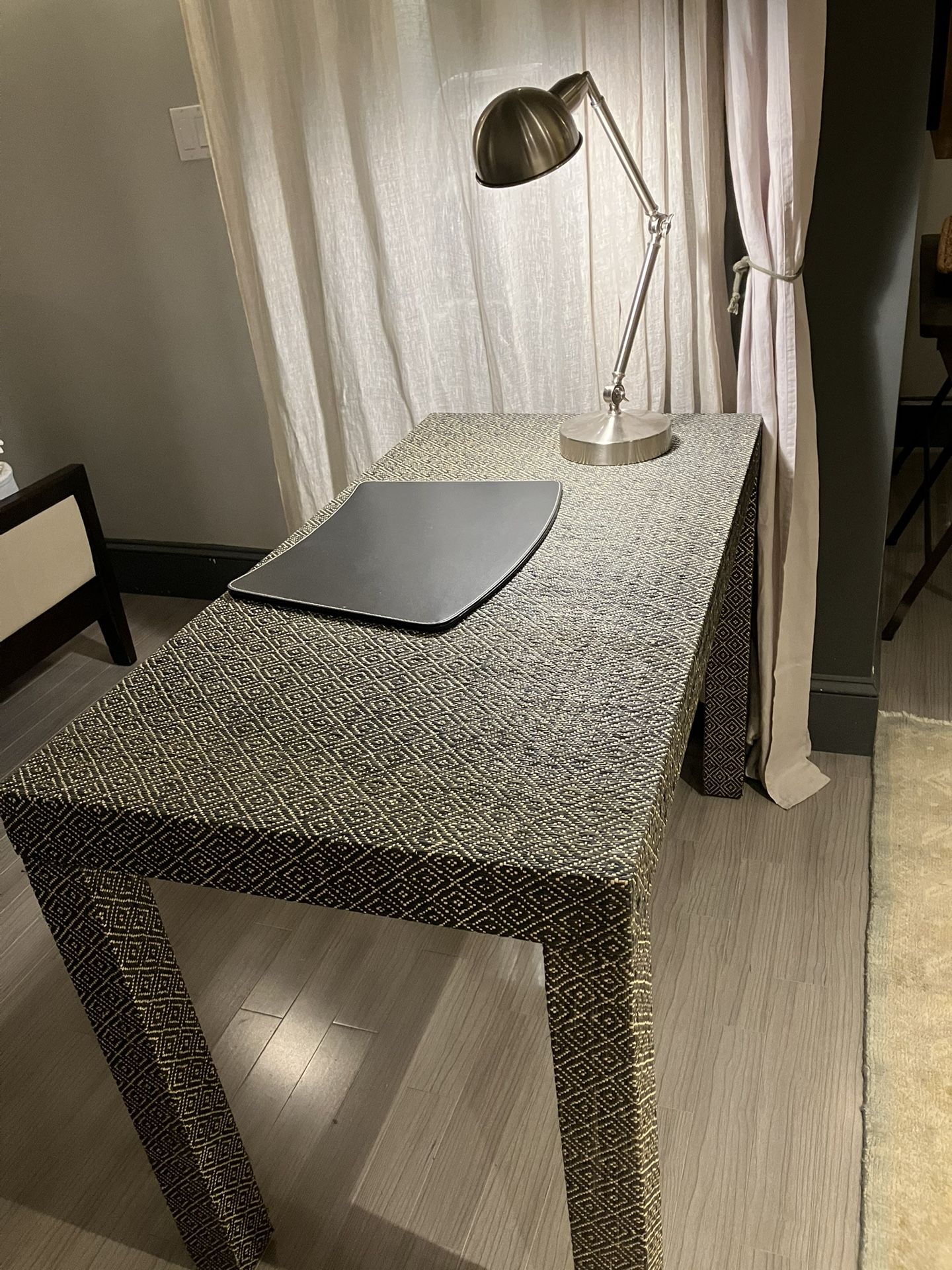 West Elm Parsons Desk Upholstered Wood & Hand Inlaid