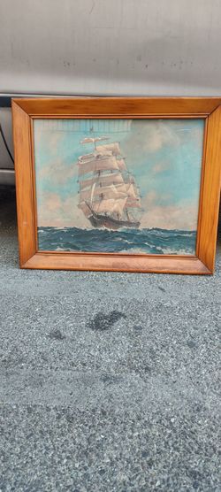 Full Sail by Rockwell Brank framed painting
