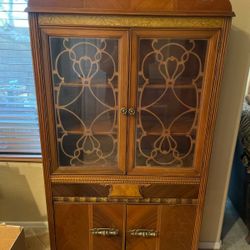 Vintage China Hutch For Sale/ With CHINA /78inches High 36 Inches Wide ,Depth 14 Inches 