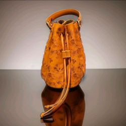 Sundance Catalog Leather Floral Bucket Bag Boho Made In Italy Hand Made Imported