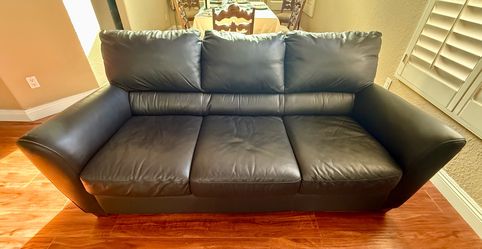 IKEA black leather couch