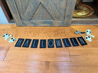 Rae Dunn Halloween Banner Garland with Skeleton Accents