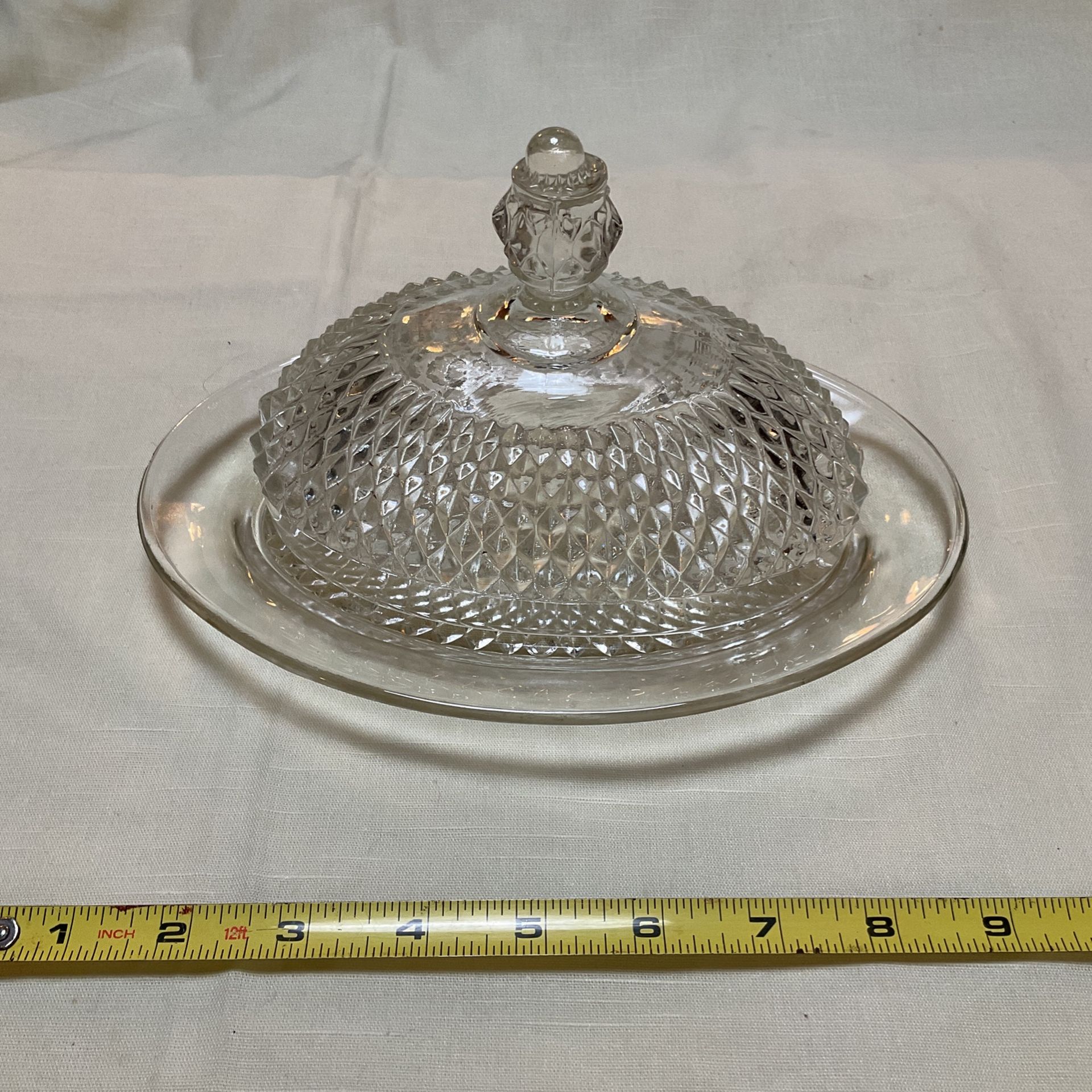 Vintage large ornate oval butter dish