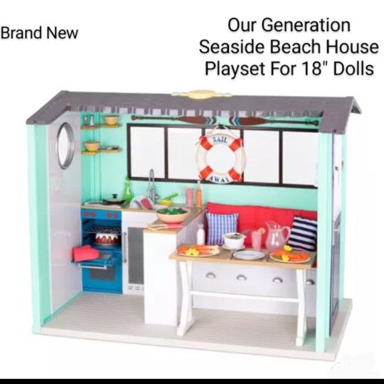 Brand New Our Generation Seaside Beach House Playset For 18 Dolls