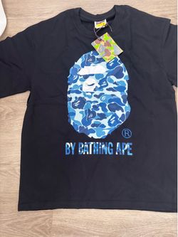 bape t shirt blue and black size medium