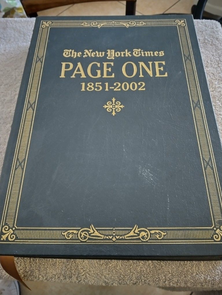 NY TIMES PAGE ONE COLLECTOR'S EDITION BOOK  PERFECT CONDITION 