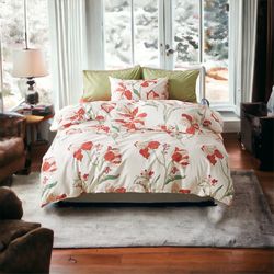 100% 3 Pcs duvet cover and Pillowcase Set With Zipper