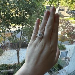 2.15ct Round Lab Diamond Halo Ring Size6.5