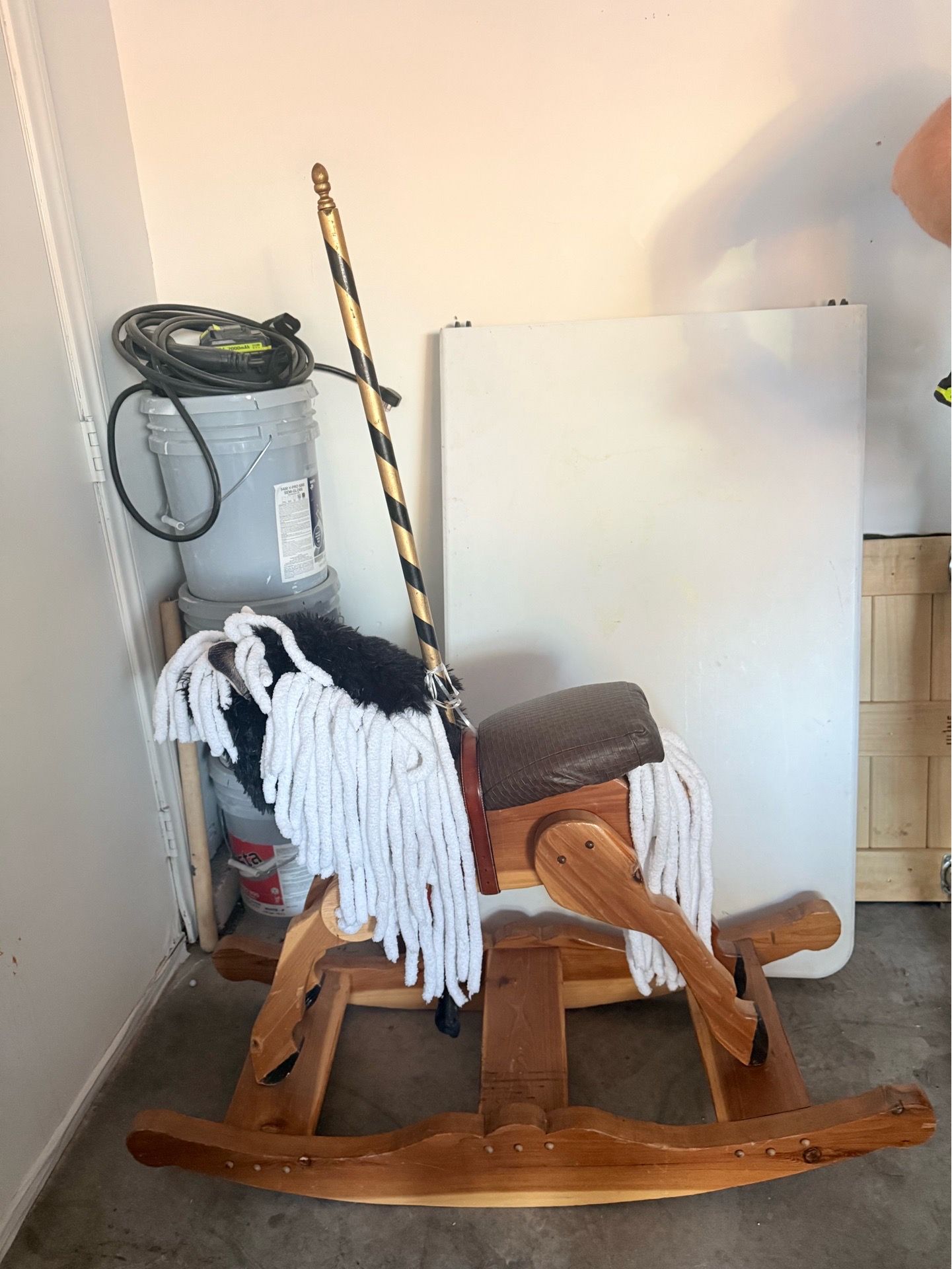 Real wood rocking horse