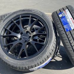 NEW 20" Dodge SRT Hellcat Style Black Wheels Rims and Tires Charger Challenger Magnum 300 Chrysler 5x115