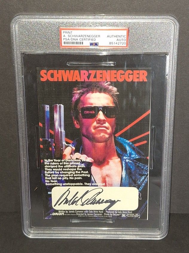 🔥 Arnold Schwarzenegger autographed custom signature card PSA/DNA COA 🔥