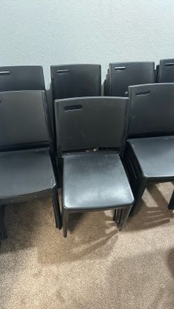 Grosfillex Metro Black Indoor / Outdoor Stacking Resin Chairs