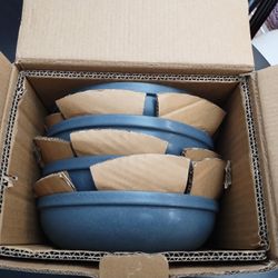 New 4 Pieces Deep Plates Indigo