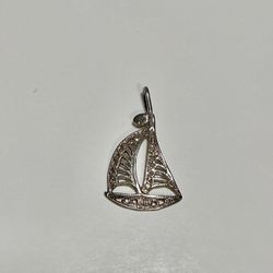 Sterling Silver Sailboat Pendant/Charm. Vintage Nautical Sailing