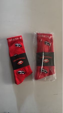 Red Chrome Hearts Socks 🧦  (One Pair)