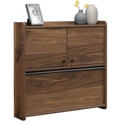 Sauder Harvey Par Floating Wall Desk, Grand Walnut Finish