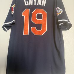  RETRO-Tony Gwynn San Diego Padres 1998 World Series Blue  Jersey Men's