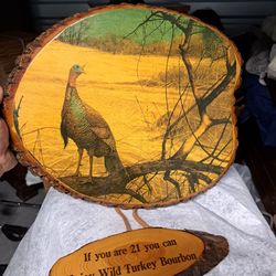 Vintage Wild Turkey Wooden Sign