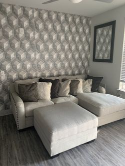 Dellara Chalk Sofa Chaise /Sectional /couch