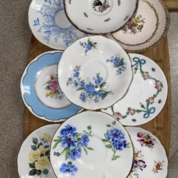 9 Assorted Royal Stafford Bone china Tea Plates (Tea Party)