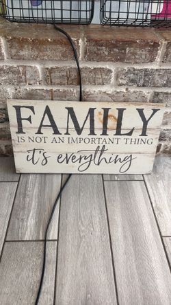 Family Is Everything Rustic Wood Sign