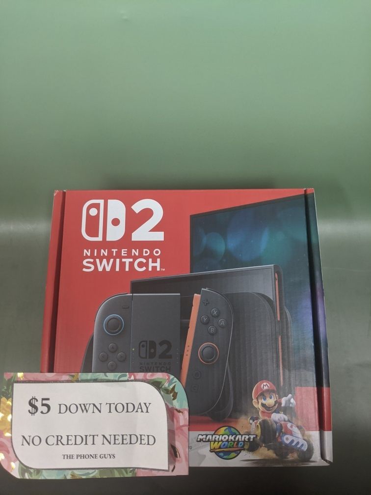 Nintendo Switch 2 Brand New Mario Kart Bundle - 5 Dollars Down No Credit Needed!