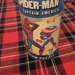 Rare FIND SPIDERMAN CAPTAIN AMERICA 75 Piece PUZZLE Dated 1974 Vintage Make Offer