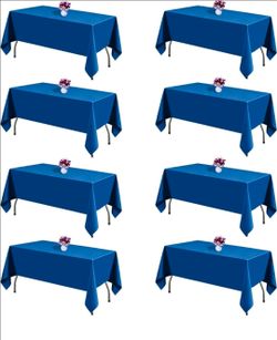 Royal Blue Tablecloth Rectangle 60 x 102 Inch, 8 Pack
For 6 Foot Rectangular Tables, Wrinkle Resistant, Polyester Fabric, Washable Table Cloth, For Di
